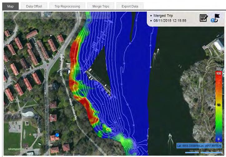 av undervattensvegetation. Ulvsundasjön med dess djupa kanter har endast undervattensvegetation som växer relativt tätt inpå land. Figur 18.