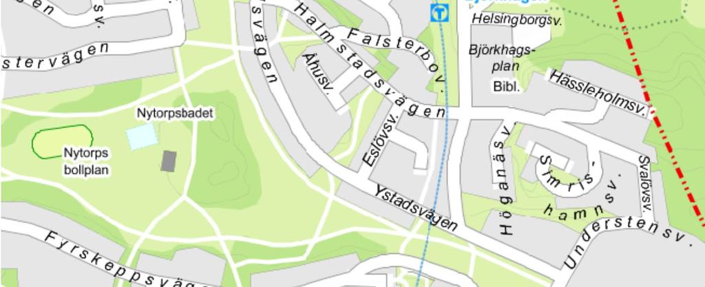 Vårt uppdrag innefattar den södra delen av Malmövägen, från korsningen med