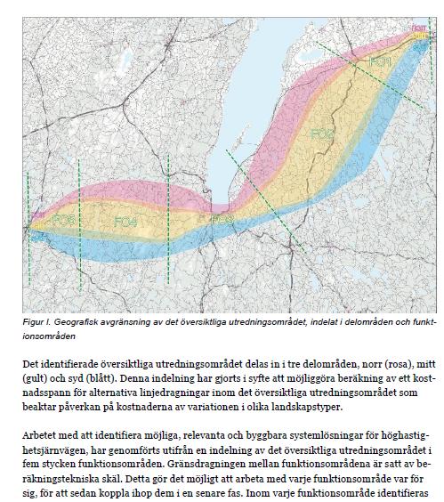 De yttre gränserna (norra gränsen för det rosa resp södra gränsen för det blåa) är de yttre gränserna för att klara tillgänglig restid.