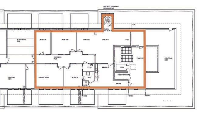 Plan 5 LOKALFAKTA TYP AV LOKAL YTA ADRESS HYRA NÄTVERK EL P-PLATS HISS KONTOR/UTBILDNING FRÅN 240-1