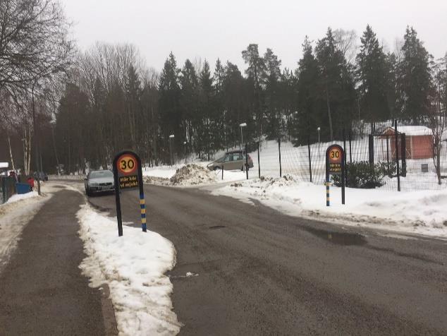 Trafikflödet på Mörtsjövägen vid förskolan