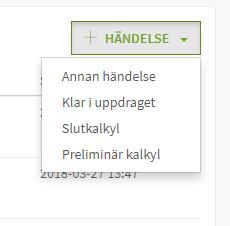 Sida 12 Ytskiktskalkyl/Förhandskalkyl 1 Skapa en Händelse i Meps och döp den till Ytskiktskalkyl om privatskada alt Förhandskalkyl om BRF/företagskada, skapar en ögonblicksbild. 2 1.