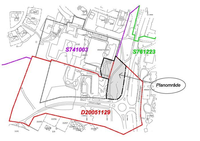 2010-10-26 3(9) PLANDATA Läge och areal Planområdet ligger i anslutning till Stockholmsvägen och Uthamravägen ca 2,5 km söder om Vallentuna centrum.