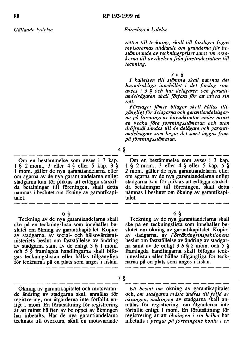 88 RP 193/1999 rd 4 rätten till teckning, skall till förslaget fogas revisorernas utlåtande om grunderna för bestämmande av teckningspriset samt om orsakerna till avvikelsen från företrädesrätten