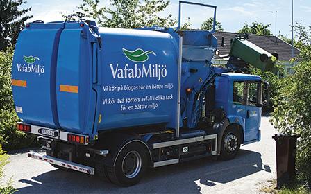 Avfallshantering, biogasproduktion och transporter* KLIMATSMARTA INSAMLINGSFORDON Under 2016 2017 upphandlade VafabMiljö kommunalförbund åtta nya fordon för insamling och transport av avfall.