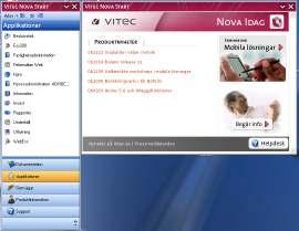 Bild 1 - Vitec Start Mer information om Vitec Start hittar du i dess manual. Systemkrav Microsoft.NET Framework 2.0 behövs på klienten för att Vitec Start ska kunna köras.