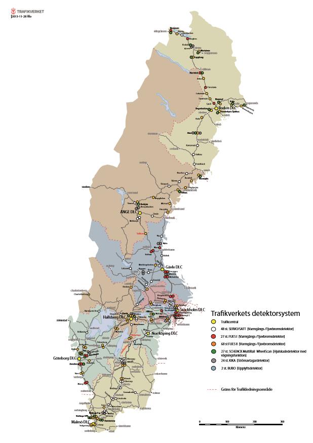 Uppsala-Sundsvall-Umeå Dataavgränsning Trafikverkets detektorer Ev.