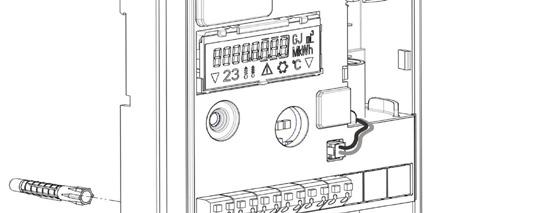 150122 - sida 5 av 11 9. Väggmontering av kalkylator Kapslingen kan öppnas genom att man drar mot sig de båda snäpplåsen vid underdelen av kalkylatorn (mellan kabelgenomföringarna).