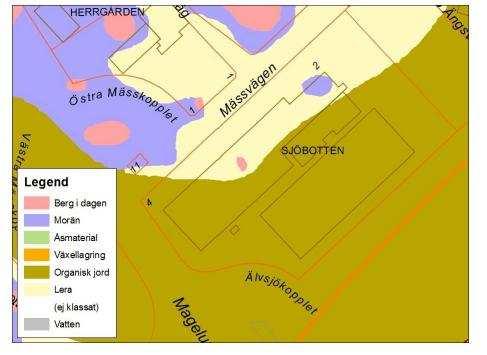 Figur. Planritning med mätpunkter i hus F på plan 3 