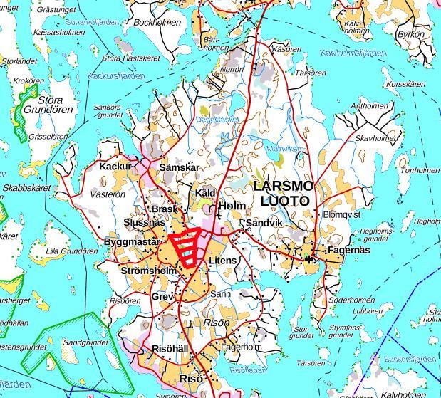 3. Allmän beskrivning av området Det inventerade området omfattar ett ca 30 hektar stort område strax väster om Larsmo centrum i Holm.