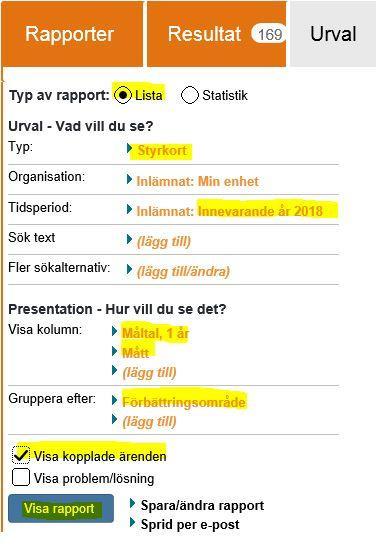 Genom att spara layouten, kommer listan vara expanderad nästa gång den visas.