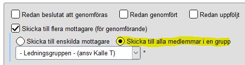 Multiinlämning av aktiviteter Endast användare med behörighet för multiinlämning av aktiviteter kan skicka till flera mottagare.