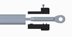 Montera sedan det korta distansröret och slutligen 700 mm profilen. Se till att änden med ett hål kommer först.