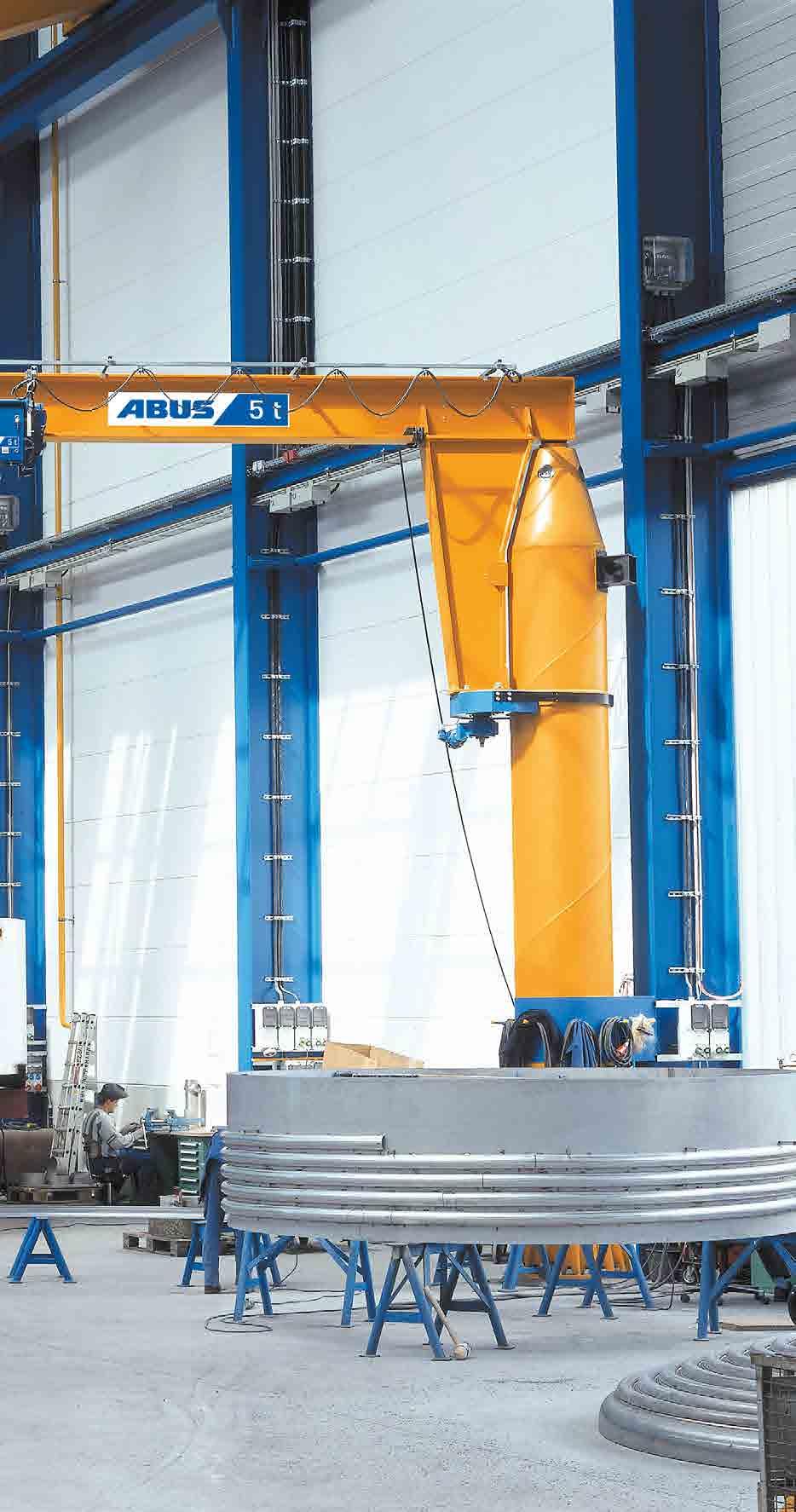 ABUS pelarsvängkranar VS ABUS svängkranar är särskilt flexibla arbetsplatskranar, som kan anpassas helt individuellt efter respektive krav.