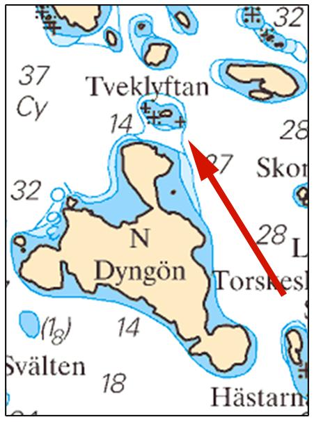 bild. Bsp Västkusten N 2014/s13 N Dyngön. Djupinformation. Sjöfartsverket, Norrköping. Publ. 5 november 2014 Vänern och Trollhätte kanal * 9946 (P) Sjökort: 13, 133, 1331 Sverige.