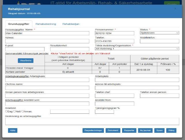 System för rehabarbetet RehabLedning är en modul av tre som ingår i IDEA VerksamhetsLedning. och rehabarbetet.