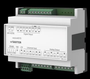 EY-EM 514, 515: Distribuerad I/O-Modul, ecolink514, 515 Din fördel för bättre energieffektivitet Reglering, styrning, övervakning och optimering av teknisk rumsautomation och VVS-teknik i samband med