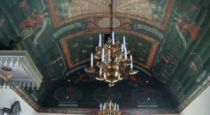 Efter åtta år bemålades kyrkan invändigt av kyrkomålaren Sven Niklas Berg, han målade den stora takmålningen som i sin helhet täcker kyrkorummets tunnvalv, samt även sakristian.
