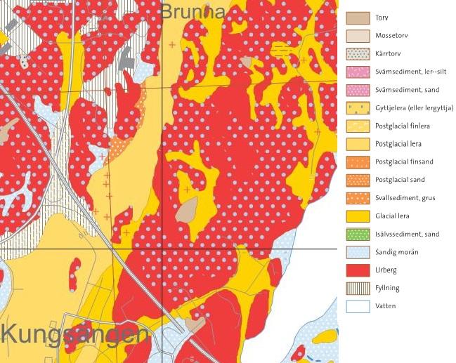 Rankhus etapp 1, Kungsängen, Upplands-Bro kommun Underlag till detaljplan Markteknisk undersökningsrapport Geoteknik sid. 6(9) Uppdragsnummer: G16197 2017-03-06, rev.