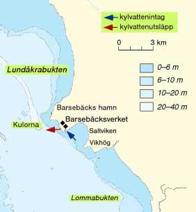 djupa området finns en övergångszon, där botten stupar brant. Denna zon är smal i de södra och centrala delarna av Lundåkrabukten, men vidgar sig längre norrut.