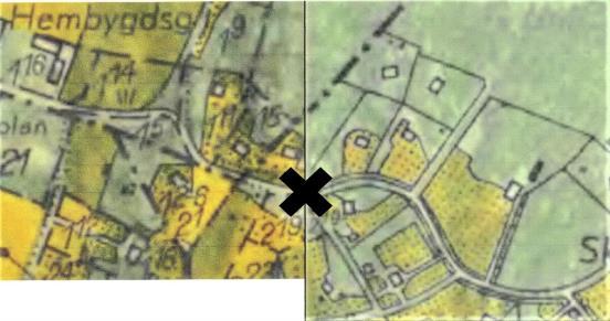 ¼ Påhla vid nuvarande Brorondellen enligt 1696 års karta. Författaren vid en milstolpe vid Postvägen på Åland.