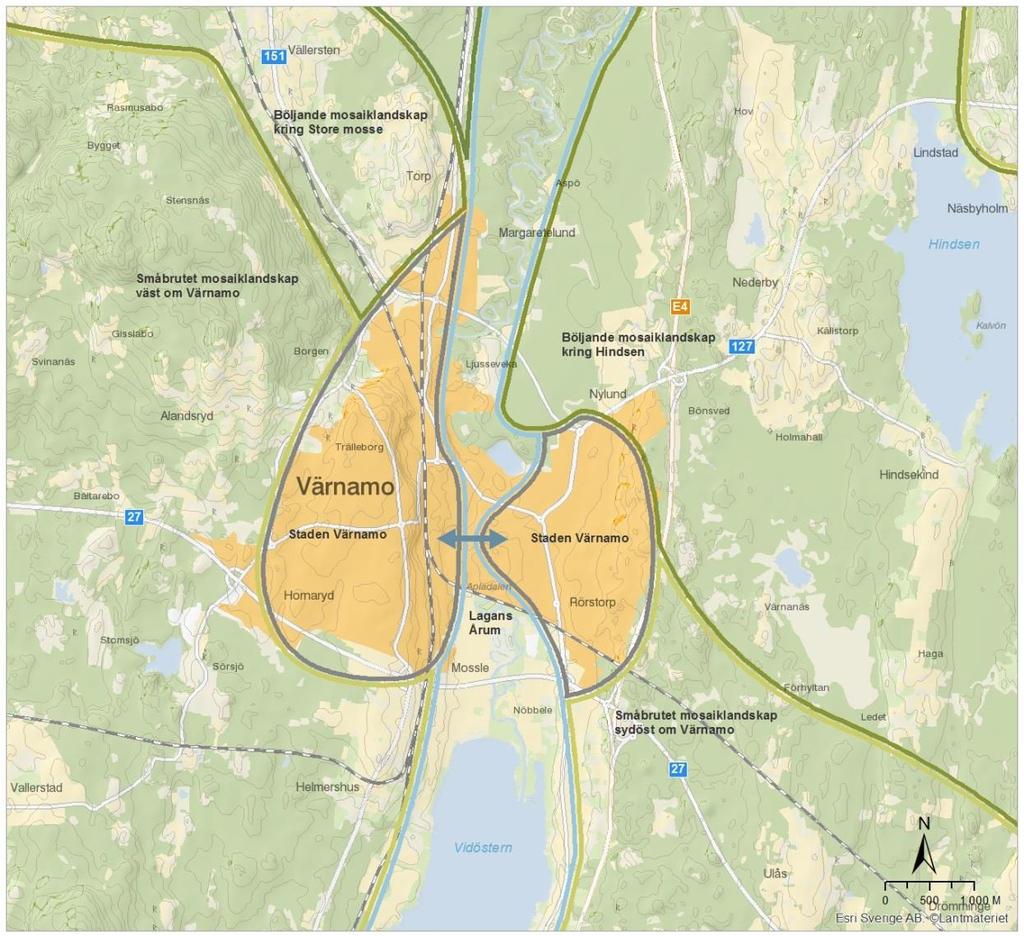 Figur 25. Landskapskaraktärsområden Värnamo.