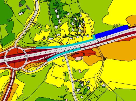 7.2 Lösen Bullersituationen vid Lösen, norr om E22, är svårlöst då fastigheterna ligger högre än vägen samt på ett kortare avstånd från vägen, vilket försämrar möjligheten att sänka bullernivån med