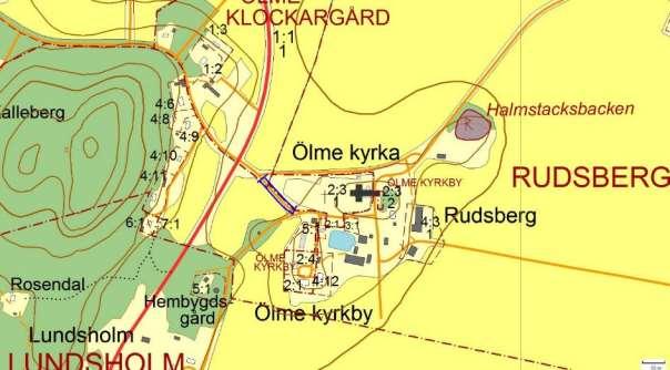 Trafikverkets prioriterade alléer och vägträd 580.01, Ölme kyrka, ÖLME KLOCKARGÅRD Allé ID på karta 2 Vägnummer S 580.