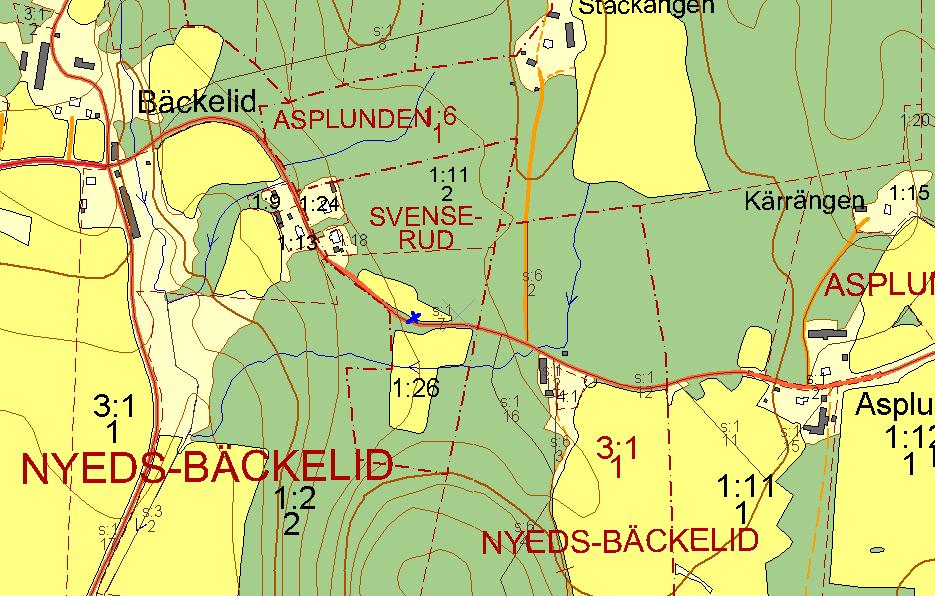 Trafikverkets prioriterade alléer och vägträd 756, Nyeds-Bäckelid, SVENSERUD Vägträd ID på karta 9 Vägnummer S 756 Namn Nyeds-Bäckelid, SVENSERUD Gammalt namn och