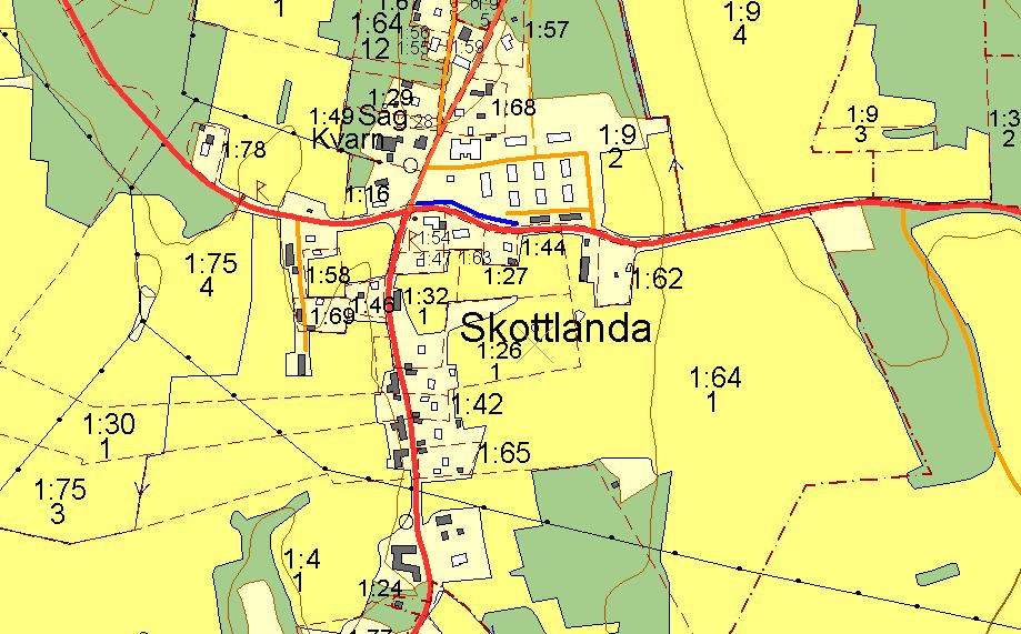 Alléer och vägträd med annan huvudman 600, Skottlanda, SKOTTLANDA Allé ID på karta 30 Vägnummer S 600 Namn Skottlanda.