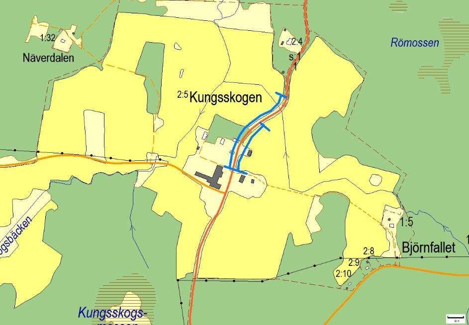 Alléer och vägträd med annan huvudman 761, Kungsskogen, KUNGSSKOGEN Allé ID på karta 33 Vägnummer S 761 Namn Kungsskogen, KUNGSSKOGEN Gammalt namn och ID 0761_0 Östra sidan Exakt antal träd okänt.