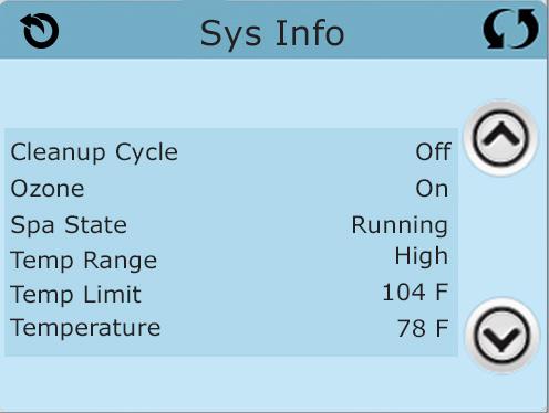 Information Systeminformation teminformationens menyn visar olika inställningar och identifikation av det särskilda systemet. Systemmodell Visar systemets modellnummer.