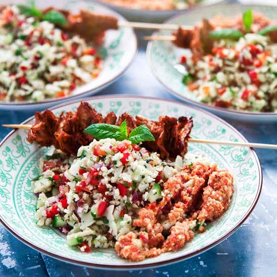 och myntadipp Dillig pasta med färskost och