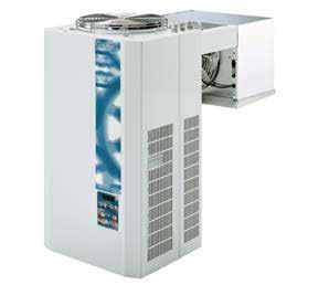 Luftkyld eller vattenkyld kondensor. Automatisk avfrostning (varmgas-, elektrisk- eller stoppavfrostning) med programmerbar tid och frekvens.