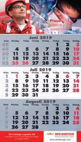 Väggkalendrar Trebello Tre månaders kalendarium på varje blad med innevarande månad i