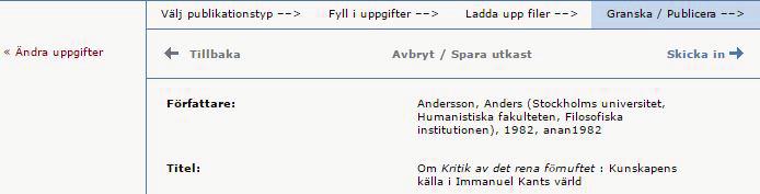 14. Disputation: Välj datum och tid för disputationen i kalendern till höger om Datum-fältet. Ange vilket språk disputationen hålls på och fyll i lokal, adress, ort samt lärosäte för disputationen.