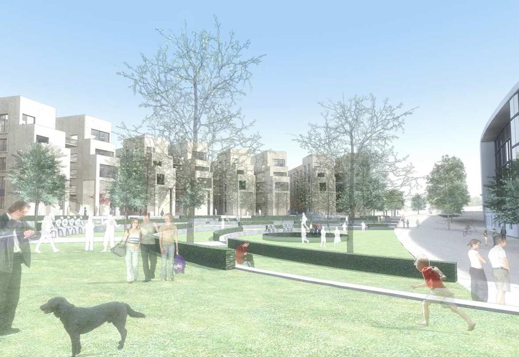 SID 15 (19) De terrasserade högre byggnadsvolymerna avslutas mot öster med tornmotiv som markerar porten till Nationalstadsparken.