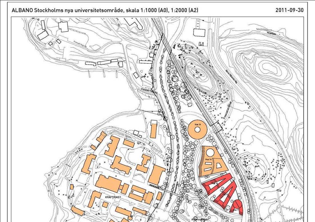 SID 16 (19) Student- och forskarbostäderna föreslås placeras längs Roslagsbanans