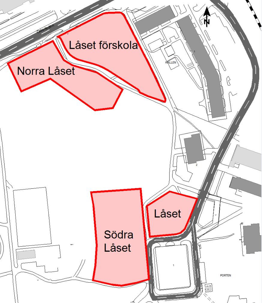 Uppdragsnr: 104 31 59 Version: 3 Låset 1 fl i Skogås Trafikbullerutredning Beräkningsförutsättningar Ino planorådet planeras fyra deloråden ed nya hus där 3 deloråden ska innehålla bostäder och 1