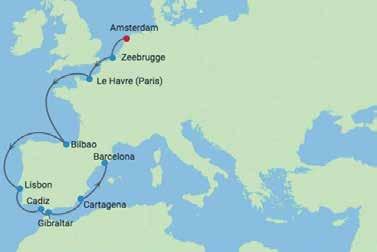 Höstkryssning med Celebrity från Amsterdam till Barcelona PRELIMINÄRA FLYGTIDER DAG FLYG TIDER FLYGTID 6 sep Arlanda - Amsterdam 08:15-10:20 2 tim 5 min 18 sep Barcelona - Arlanda 14:50-18:25 3 tim