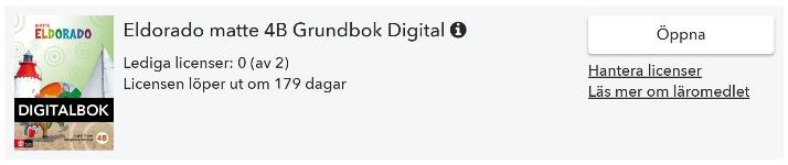 Mina sidor När du loggat in kommer du till Mina läromedel på Mina sidor. Här kommer du åt och administrerar dina digitala läromedel.