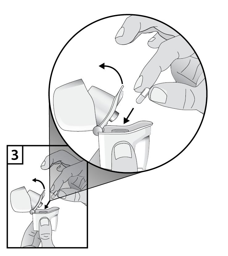 Ta ut en Braltus-kapsel från burken omedelbart före användning