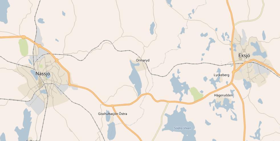 1.2 Kompletterande diagram, figurer eller kartbilder Figur. Nässjö-Eksjö, 21 km, bandel 831. 1.