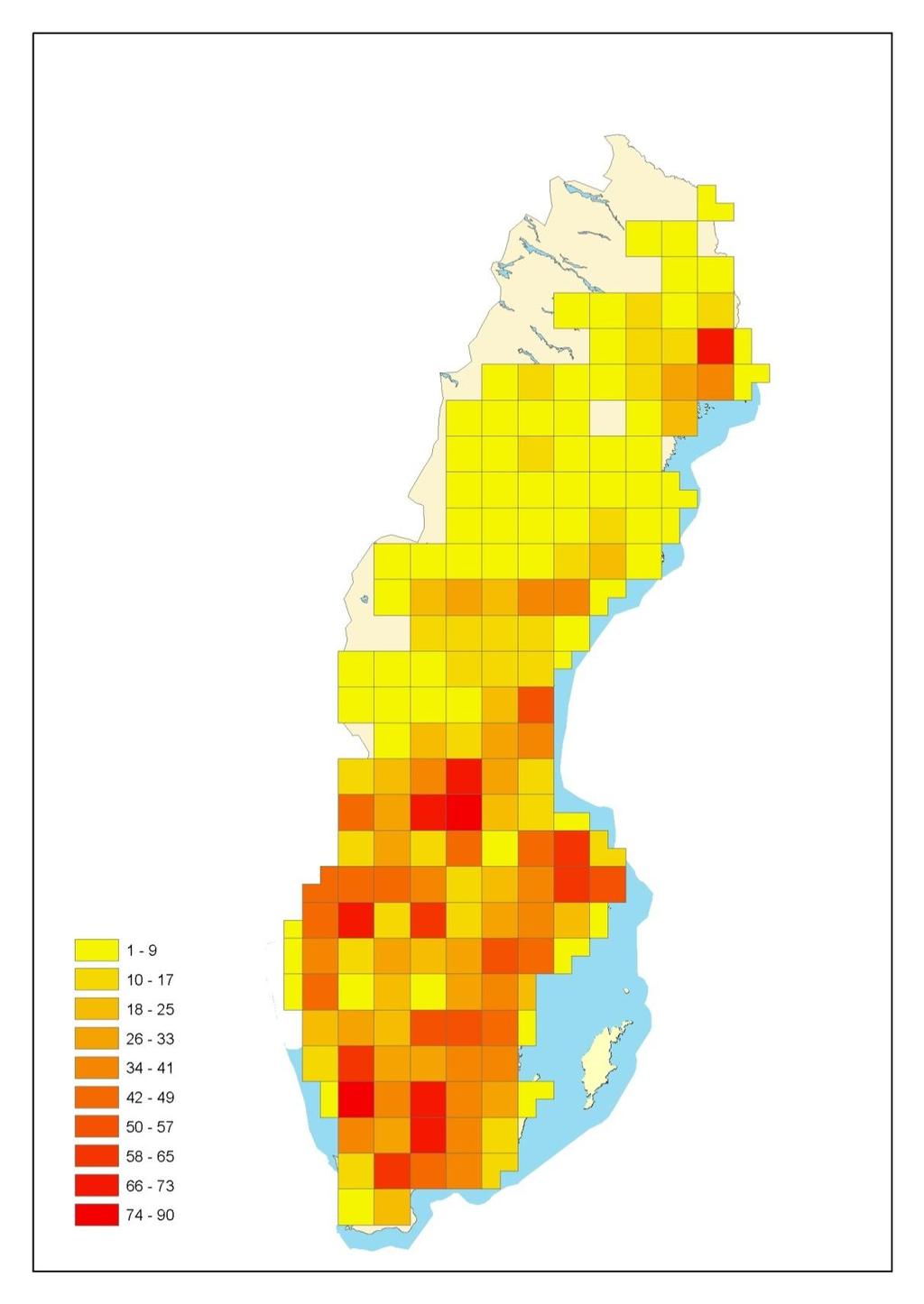 Bilaga 1 Antal överlappsområden med