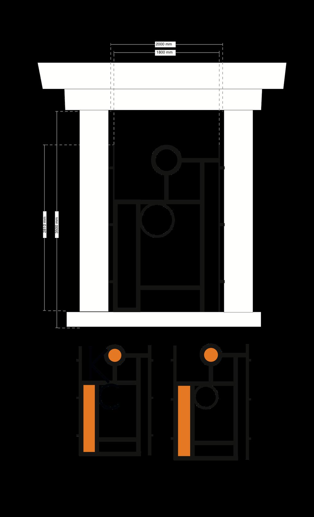 Fig 33: Ritningsskiss och mönster på