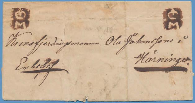 300 15 Fräscht brev 1806 med stämpel krona över FH. 300 16 Kronopostbrev med 2 kronor, sänt till Elleholm 1811.