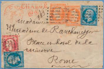 500 France 1385 1, 7 10 C in single and pair (1 stamp folded) and 1 Fr on very fine letter to Louisville, Kentucky from EPERNAY 30 SEPT 52, stamps with pmk 1183 and arr pmk. 2.000 1386 2 15 C Ceres.