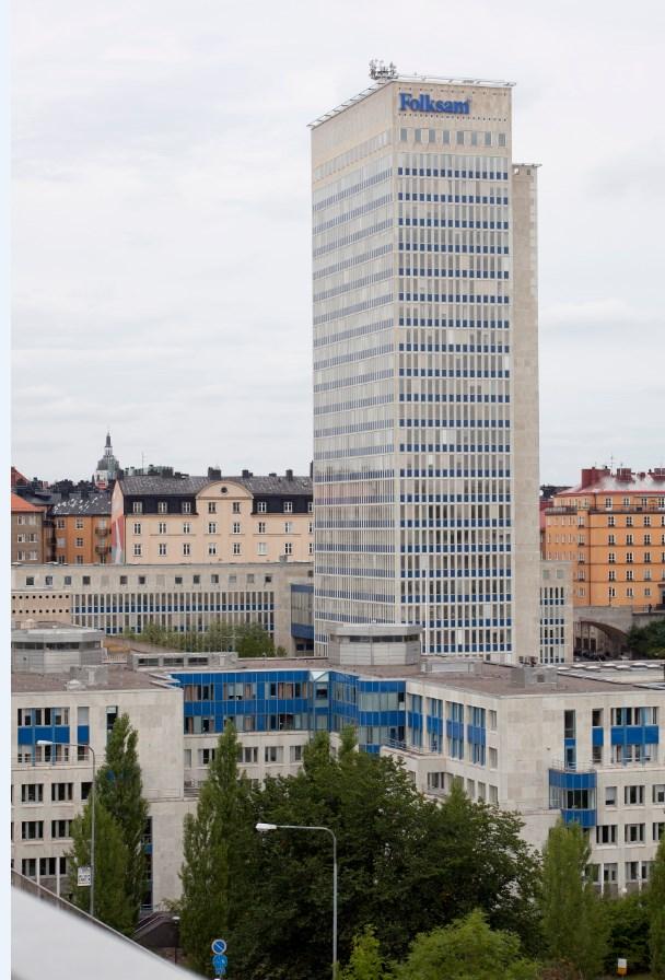 Sida 5 (9) Folksams anläggning, den främre delen i bild utbyggnaden från1987-90 Eriksdalsbadet med