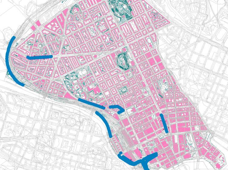 I övrigt är det mycket kontor, affärer och hotell och en del bostäder. Uppmätt överstiger den skyltade framförallt på Torsgatan och Karlbergvägen.