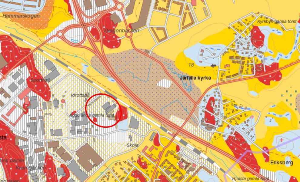 3.2 Geotekniska förhållanden 3.2.1 Markförhållanden Marken inom planområdet består till största del av lera med fyllning men det förekommer även urberg med inslag av morän i östra delen.